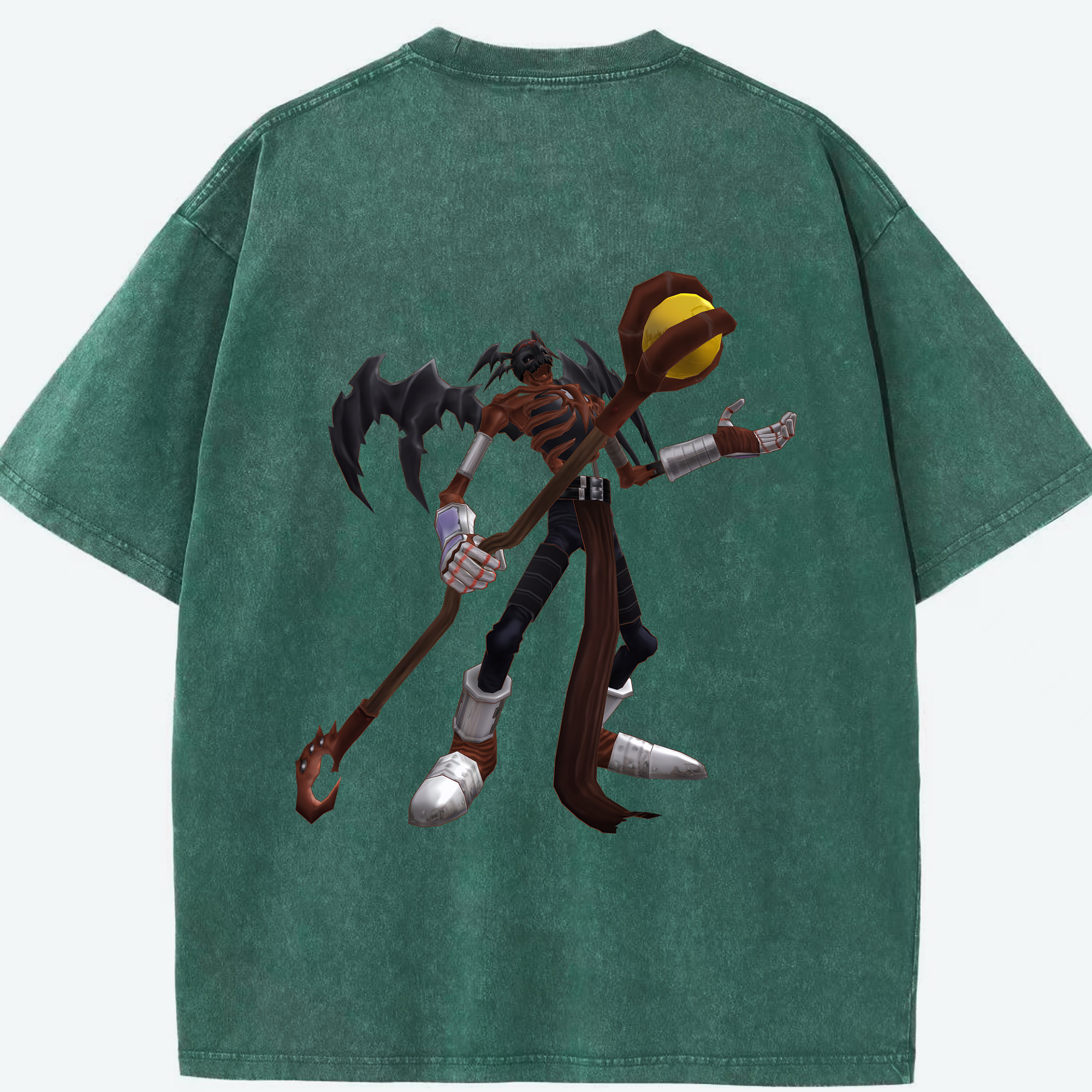 （画像用） Digimon デジタルモンスター/デジモン 綿100% ヴィンテージ風 半袖Tシャツ（背面プリント）